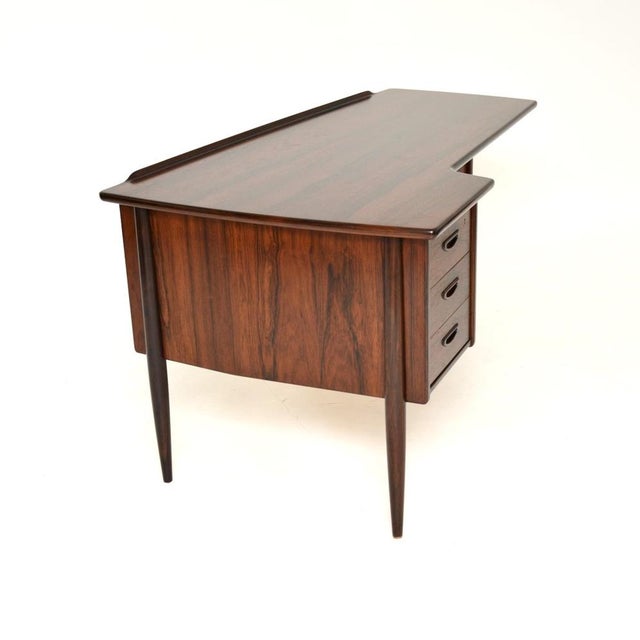 Vintage Swedish Boomerang Desk attributed to Goran Strand for Lelangs Mobelfabrik, 1960s For Sale - Image 4 of 11