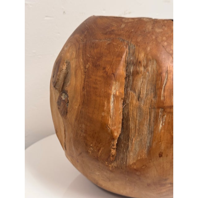 Wood Sculptural Burl Wood Vessel Bowl For Sale - Image 7 of 12