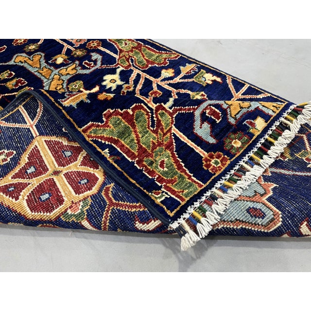Blue Afghan Sultani Natural Dye Wool Runner Rug, Persian Bijar Design, 2′9″ × 13′2″ For Sale - Image 14 of 18