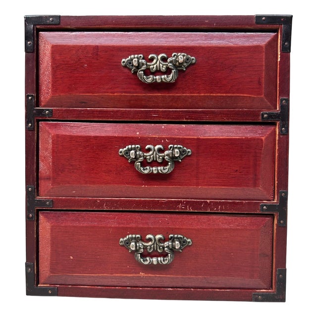 Vintage Japanese Wooden Jewelry Cabinet, 1980s For Sale