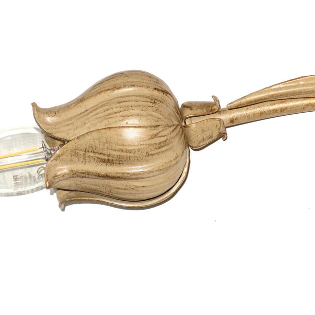 Beige Brass Tulip Ceiling Lamp from Koch & Sons, 1960s For Sale - Image 8 of 9