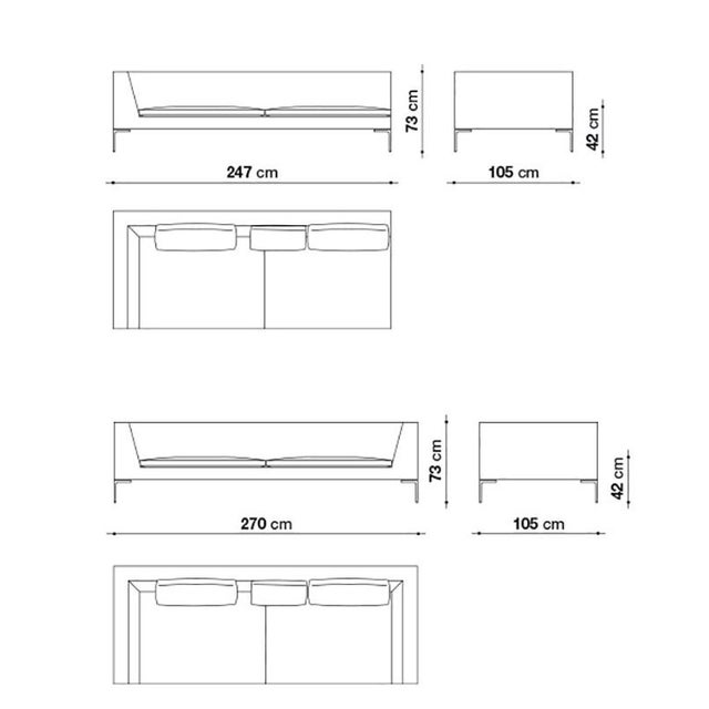 Charles Sofa Set by Antonio Citterio for B&B Italia, 2010s, Set of 2 For Sale - Image 3 of 16