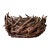 Vintage Rustic Brown Ceramic Twig Bowl For Sale