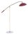Vintage Adjustable Floor Lamp with Red Enameled Shade by Stilnovo, Italy For Sale