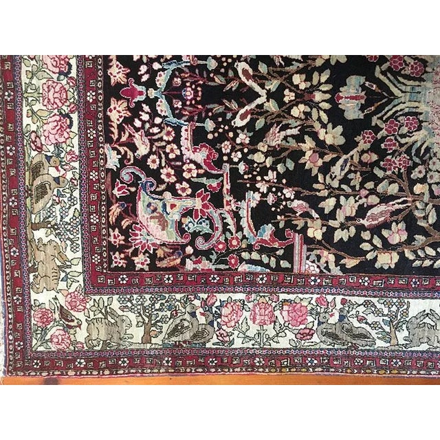 Antique Black Ground Persian IsfahanAhmad Area Rug- 4′2″ × 6′6″ For Sale - Image 4 of 10