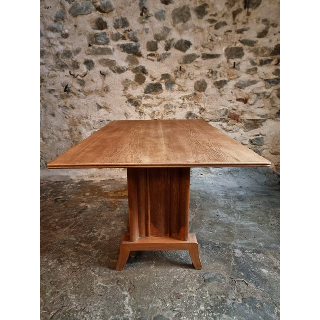 French Art Deco Oak Dining Table, 1930s For Sale - Image 10 of 14
