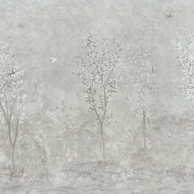 Contemporary Schumacher X Colette Cosentino Sublime 4 Panel Set In Grisaille For Sale - Image 3 of 6