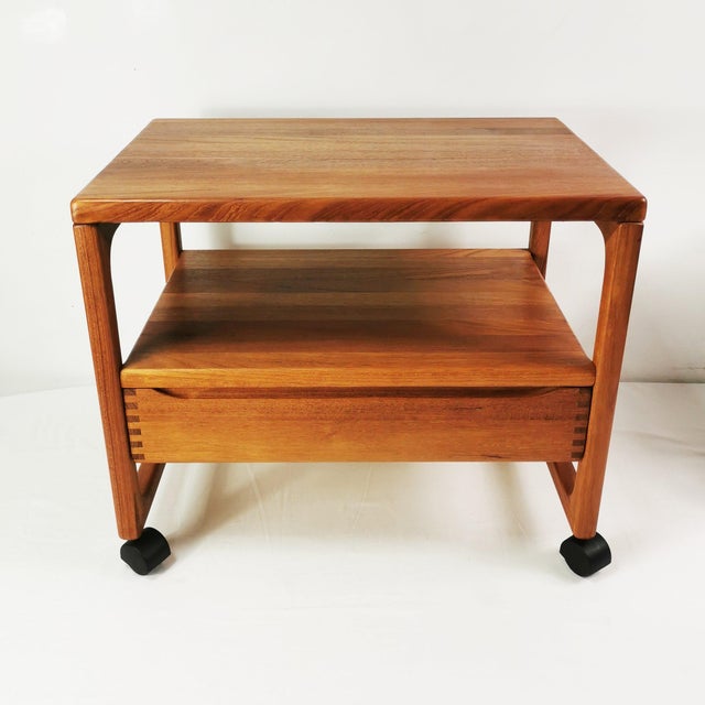 Mid-Century Teak Serving Bar Cart from BR Mobler attributed to Peter Brink, Denmark, 1960s For Sale - Image 4 of 16