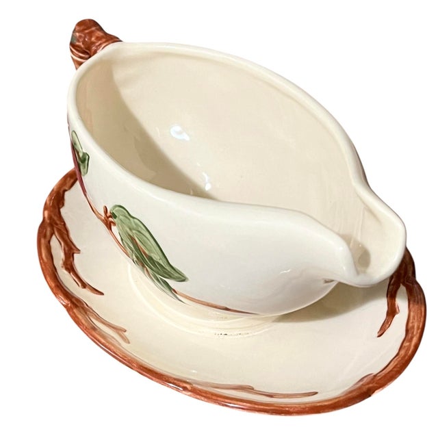 Franciscan China 1940s Franciscan Apple Rose Gravy Bowl W/ Saucer For Sale - Image 4 of 6
