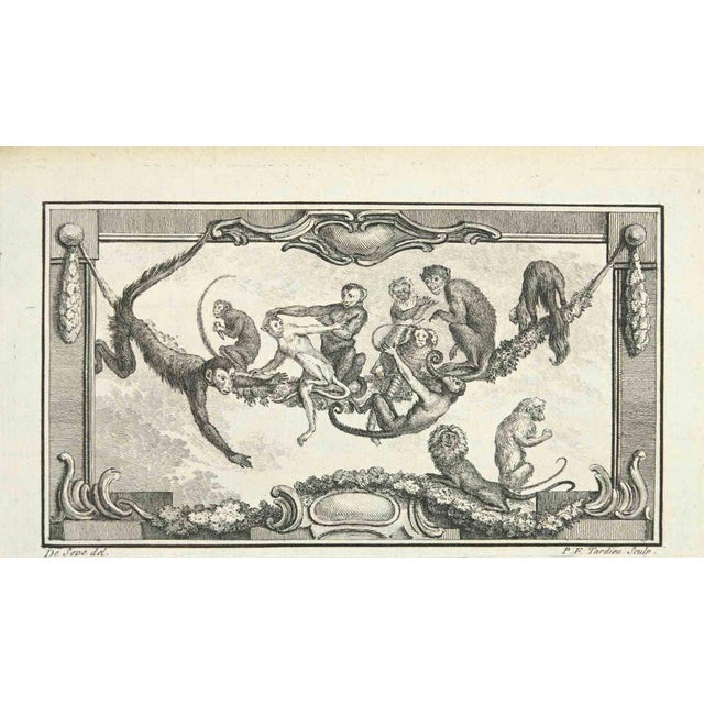 Monkies is an etching made by P.F. Tardieu in 1771. It belongs to the suite "Natural, general and particular history with...