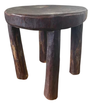 African Vintage Carved Wood Milk Stool Hehe Gogo People Tanzania 11.5" H