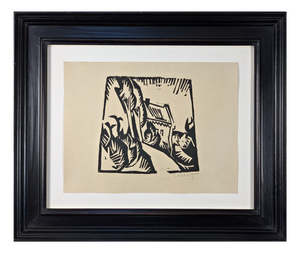 Karl Schmidt-Rottluff, Haus mit Pappeln, 1913, Woodcut, German Expressionism