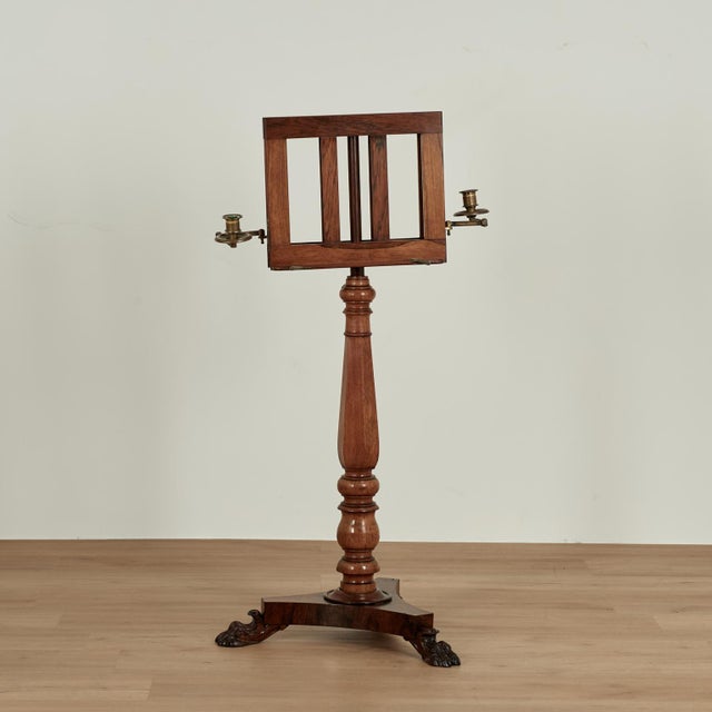 Brown Antique English Rosewood Book or Music Stand For Sale - Image 8 of 10
