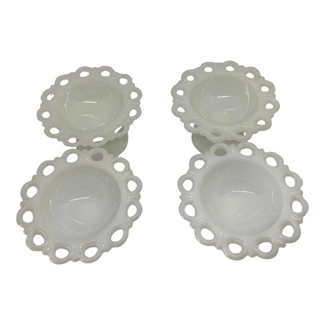 Vintage West Moreland Old Colony Milk Glass Dessert Dishes- Set of 4 For Sale