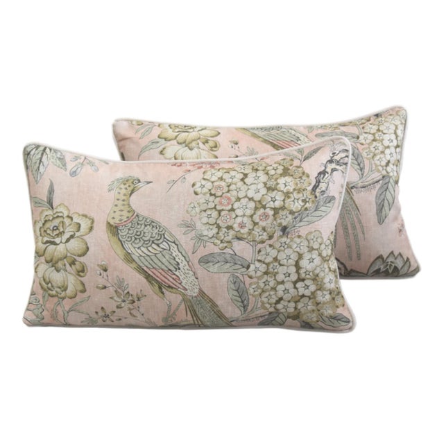 2020s Designer Anna French Thibaut Floral Feather/Down Pillows Set of Two For Sale - Image 5 of 5