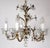 Antique Italian Gold-Plated Metal Crystal Flowers Chandelier, 1950s For Sale - Image 10 of 17