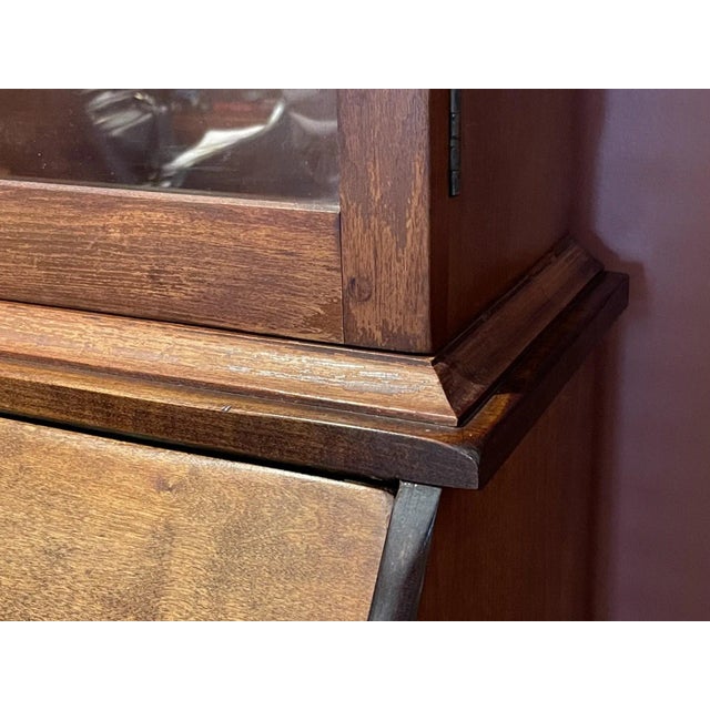 Early 20th Century Maple Slant Front Secretary Desk With Bookcase Hutch For Sale In New York - Image 6 of 13
