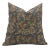 Square Throw Linen Pillow Cover With Floral Block Printed 12x20 Inch- Kamal Dutta For Sale