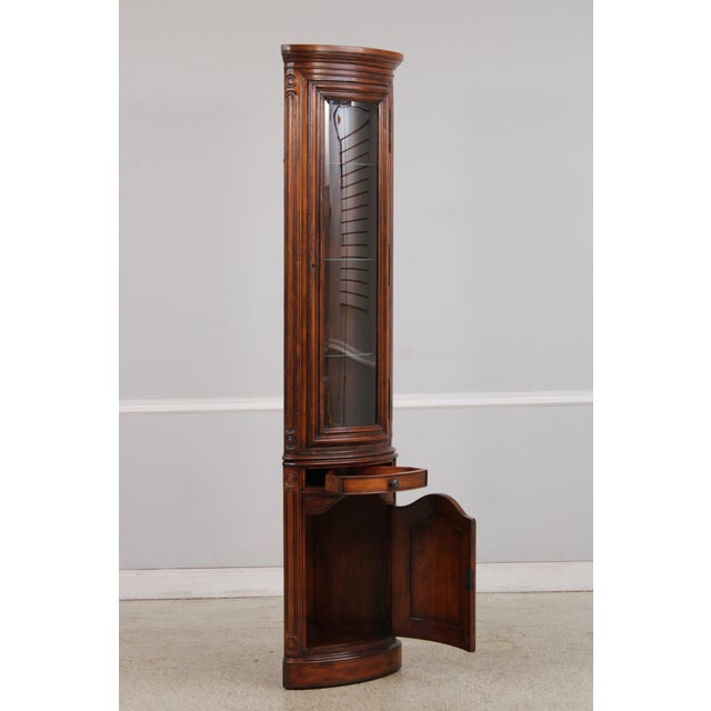 Wood Theodore Alexander Curved Mahogany Corner Cabinet For Sale - Image 7 of 18