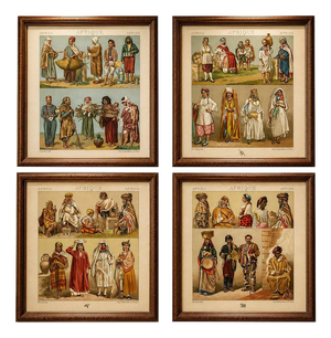 Racinet, Afrique: North African Costumes & Figures, 1888, Lithographs, Set of 4