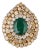 7.47 Natural Zambian Emerald & 5.64 Cts Diamond 18 Karat Yellow Gold Ring Size 6 For Sale
