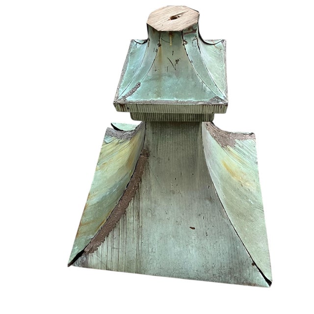 Verdigris Antique Copper Architectual Rooftop Finial With Verdigris Aged Patina For Sale - Image 8 of 10