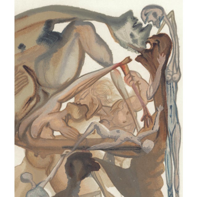 Abstract 1963 Dalí Divine Comedy Engraving Enfer Chant 4 "Dans Un Limbe Sombre" (In Dark Limbo) For Sale - Image 3 of 8