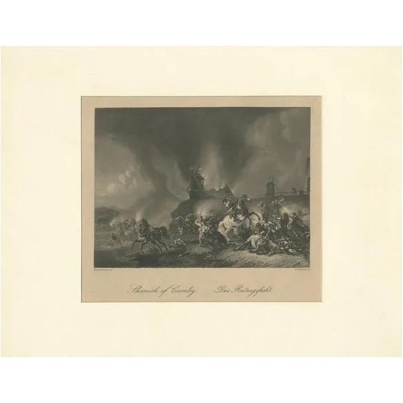 Heawood, Cavalry Battle Scene, 1860, Paper For Sale