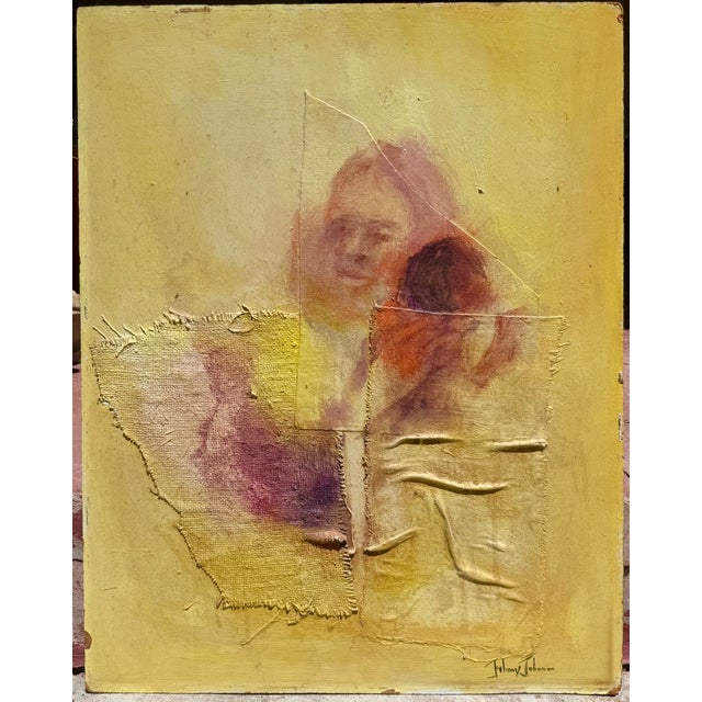 Abstract Johnny P Johnson Abstract Madonna & Child Mixed Media Oil Painting For Sale - Image 3 of 7