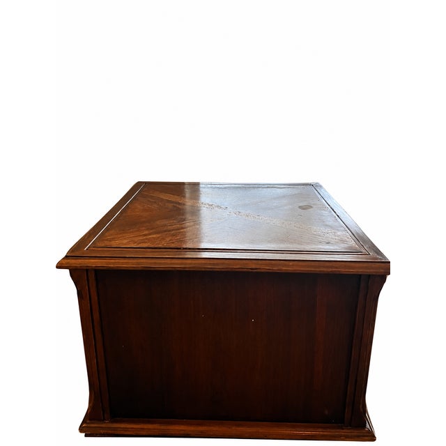 Vintage Spanish Revival Cane-Panel Storage End Table With Geometric Figured Top For Sale - Image 10 of 10