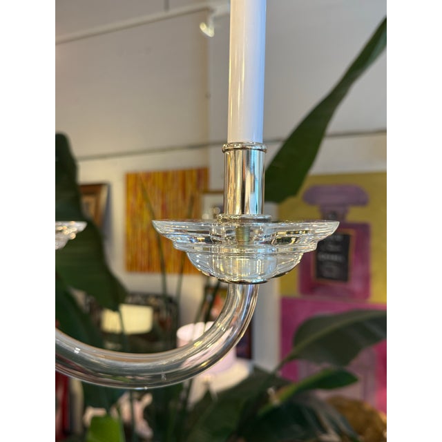 Chapman & Myers for Visual Comfort George II Polished Nickel + Glass Chandelier For Sale - Image 9 of 12