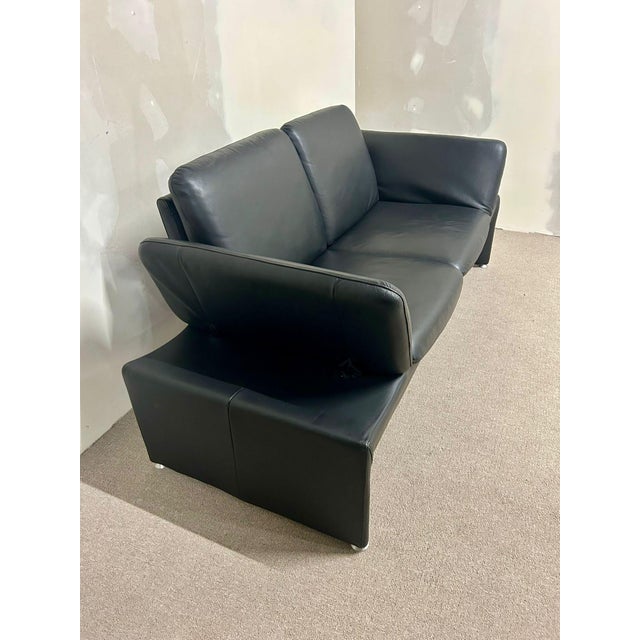 2000 - 2009 Black Leather 2-Seater Sofa with Adjustable Armrests from Leu Swiss, 2000s For Sale - Image 5 of 14