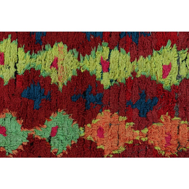 Vintage Moroccan Runner Rug in Red With Geometric Patterns, From Rug & Kilim For Sale In New York - Image 6 of 7