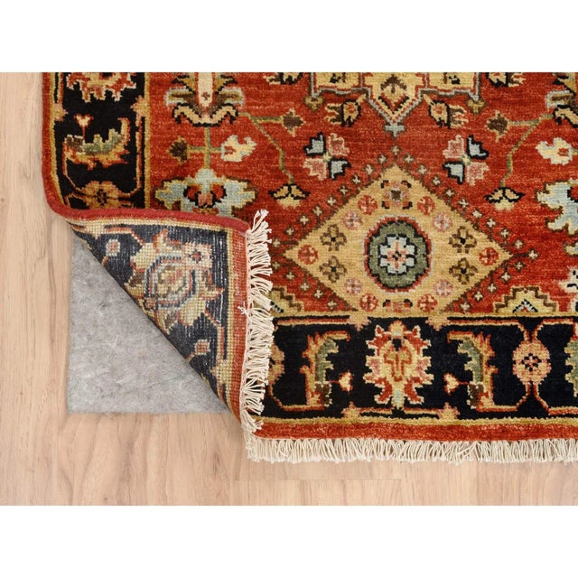 2010s 2010s Red and Black, Hand Knotted Karajeh Design With Tribal Medallions, Pure Wool, Runner Oriental Rug For Sale - Image 5 of 9