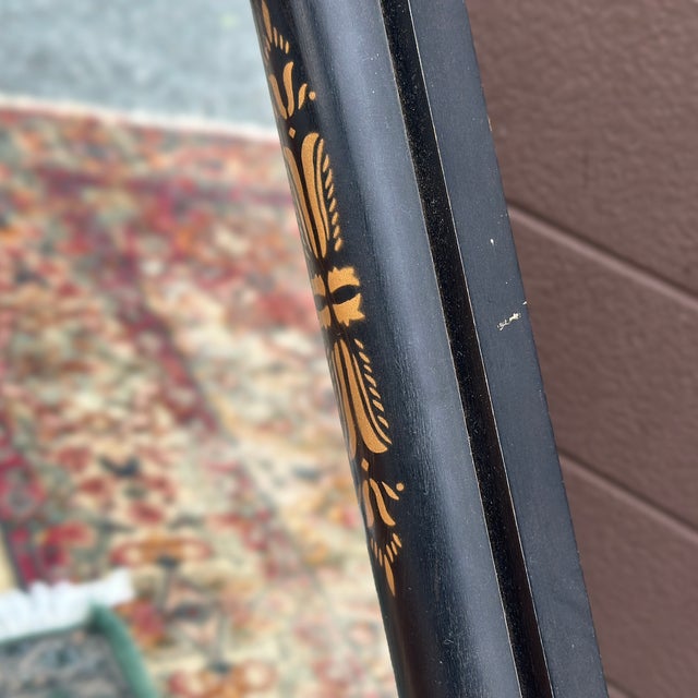 Vintage Signed Lambert Hitchcock Black & Gold Petite Wall Mirror For Sale In Philadelphia - Image 6 of 11