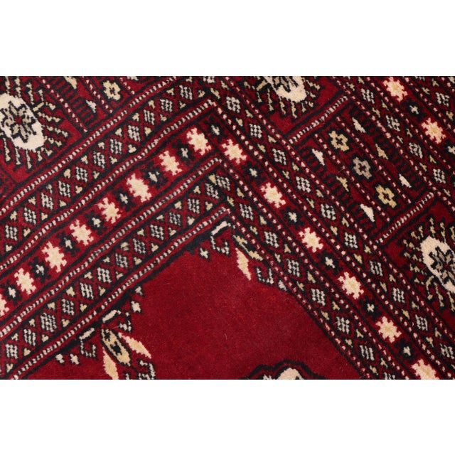 Textile Tribal Bokhara Red/Beige Hand Knotted Wool Rug For Sale - Image 7 of 9