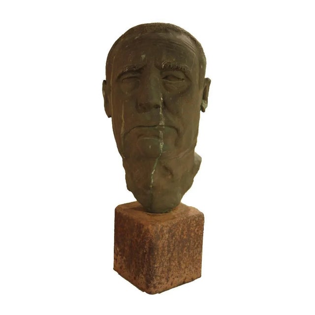 Metal Rick Pasterchik "Olie" Bronze Bust of a Man 1978 For Sale - Image 7 of 7