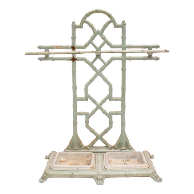 1910s Edwardian Cast Iron Umbrella Stand For Sale