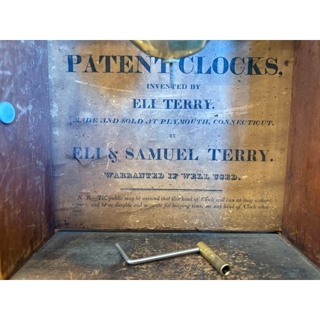 Wood Antique Eli & Samuel Terry Mantle Clock For Sale - Image 7 of 9