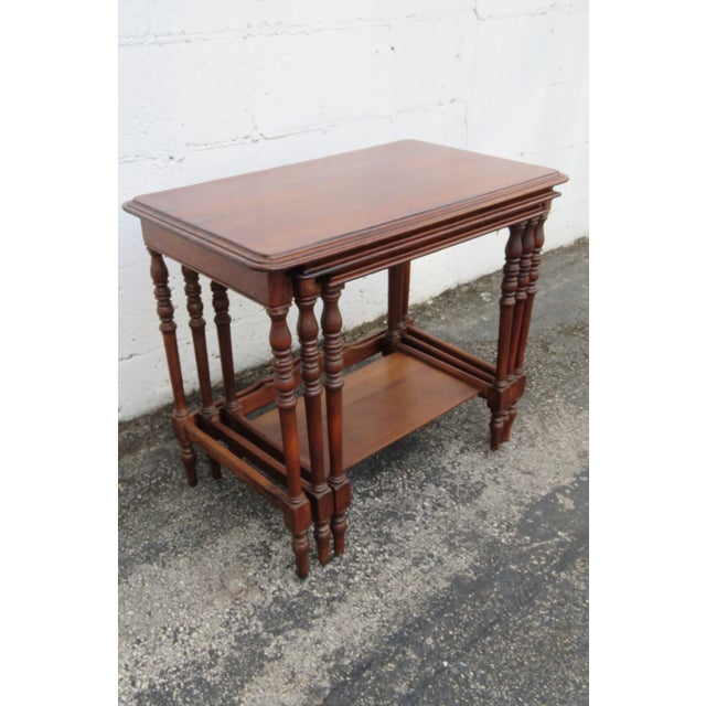 Early 1900s Mahogany Nesting Side End Tables Set of Three 6225 For Sale - Image 16 of 18