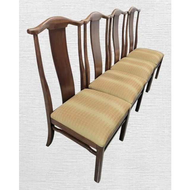 Vintage Bernhardt Mid Century Modern Michael Taylor Style Pecan, Walnut Sleek Dining Room Chairs- A Set 6 For Sale In West Palm - Image 6 of 16