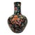 Momumental Vintage Chinese Black Ground Dragon & Floral Porcelain Floor Vase With Gilt Rim For Sale