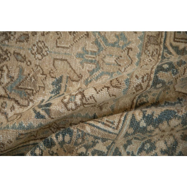 Beige Vintage Distressed Heriz Carpet - 7'8" x 9'3" For Sale - Image 8 of 9