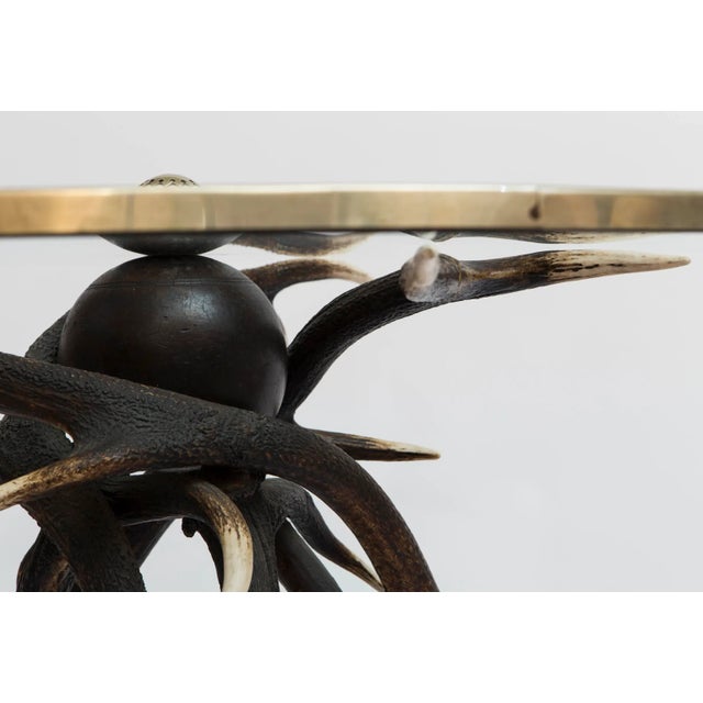 19th Century Antler Base Side Table With Glass Top For Sale - Image 4 of 13