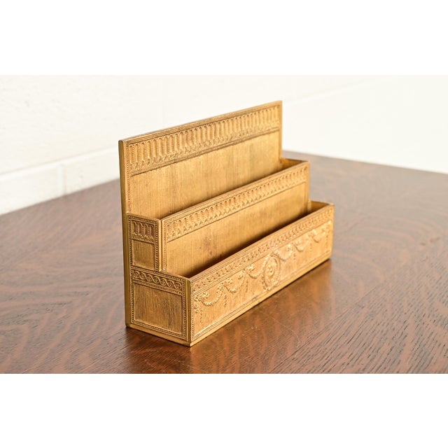 Tiffany Studios Tiffany Studios New York Adam Pattern Bronze Doré Letter Rack For Sale - Image 4 of 15