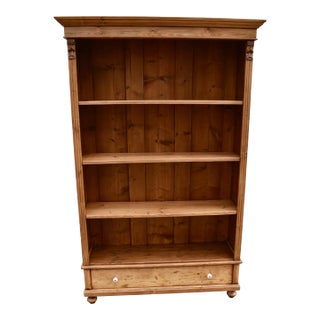 Pine Open Bookcase, From Vintage Armoire For Sale