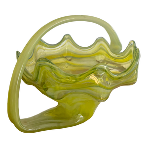 Vintage Murano Attributed Glass Basket