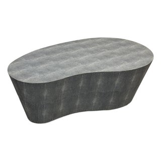 Made Goods Corbin Coffee Table in Cool Gray Faux Shagreen For Sale