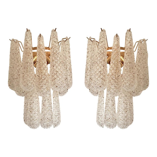 Murano Glass Gold Wall Sconces by Simoeng, Set of 2 For Sale - Image 9 of 9