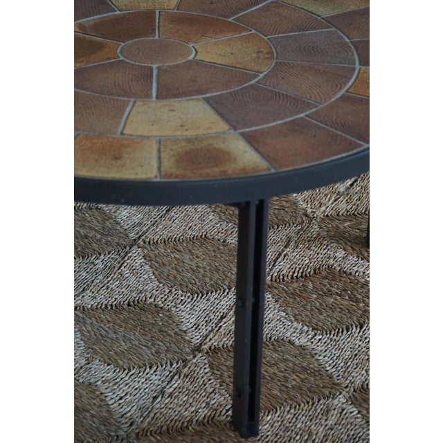 Charcoal Danish Modern Coffee Table in Steel & Ceramic Tiles attributed to Sallingbroe, 1970s For Sale - Image 8 of 12